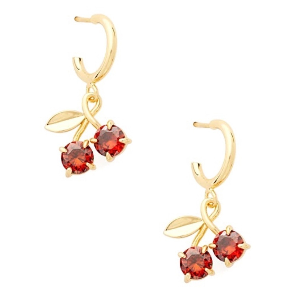 KATE SPADE • Cherry Huggies Hoop Earrings